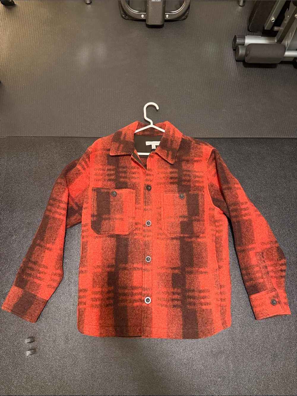 NWT Banana Republic Red & Black Plaid Wool-Blend Shacket